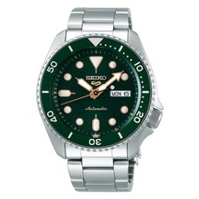 Seiko 5 SPORT SUPERMAN SKX JADE GREEN GOLD GILT AUTOMATIC SRPD63K1 WATCH