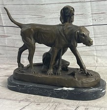 TWO HUNTING DOG BRONZE STATUE