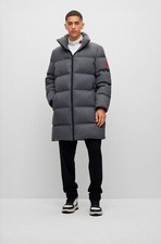 HUGO Boss Coat Puffer Jacket Grey Down Men’s | Size: MEDIUM | | RRP: £480 |