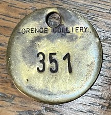 Vintage Lorence Colliery (Probably Florence?) Mining  Pit Check Tally Token 351