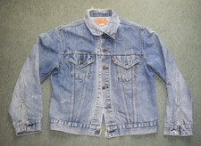 VINTAGE Levis Big E Jacket Mens 40 Medium Distressed 1970s Type 3 Denim Trucker