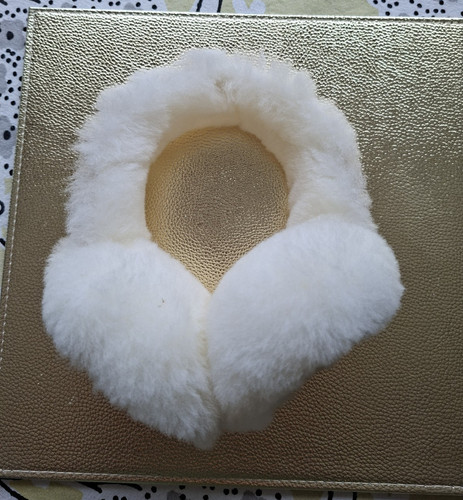 White faux fur earmuffs - fur,