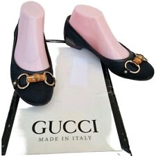 Gucci Authentic Lady's Flats Ballet Monogram Shoes Sz Eur36.5 UK 3 To 3.5