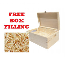 Wooden Storage Box 30x20x13cm with Lid - Natural Memory Keepsake Chest