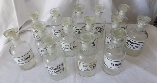 Vintage apothecary bottle lab - bottle,