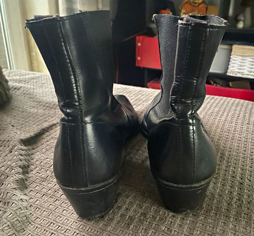 Men black leather chelsea - black,