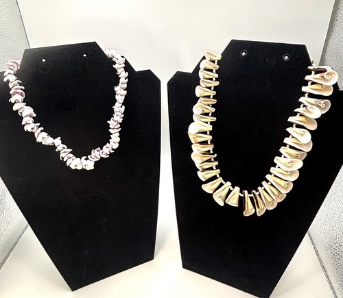Lot vintage shell necklaces - lot,