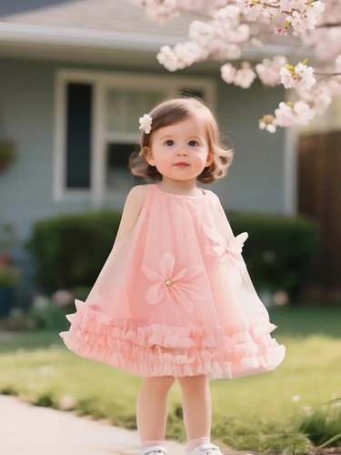 Girls pink dress - girls,