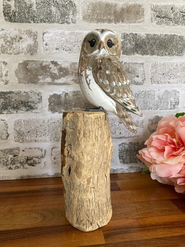 Hand carved owl figurine - hand,