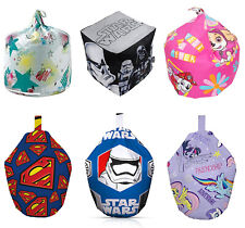 Childrens Kids Girls Boys Cartoon Licensed Filled Bean Bags Indoor Square Seat 