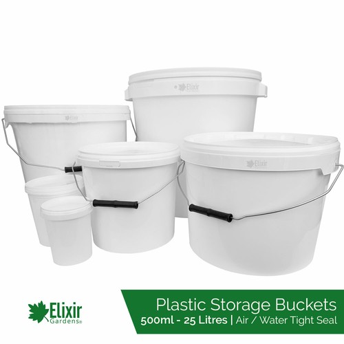 Plastic storage buckets - storage,