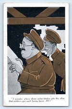 POSTCARD WW1 - TRENCH HUMOUR - STAN LAUREL AND OLIVER HARDY CARICATURE ?