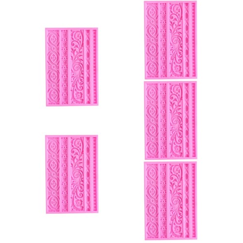 5pcs compact pink silicone - pink,
