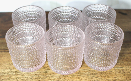 Set pink glass hobnail - set, of