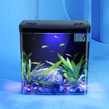 Small Fish Tank Plastic Clear Micro Landscape Desktop Aquarium For Goldfish UK