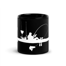 Black Glossy Mug Depicting