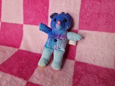 Blue DOODLE BEAR soft toy Small drawing teddy washable TYCO VINTAGE 1995 S1