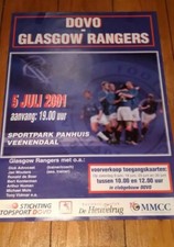 *** RARE Match Poster Dovo V Rangers 2001 Friendly Pre Season