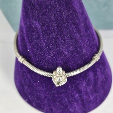 Pandora Charm Bracelet 925 Sterling Silver Ale Buddha Charm 7.5" Long