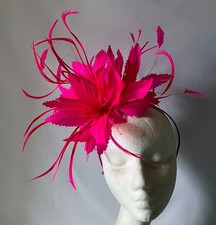 Cerise Feather Fascinator for