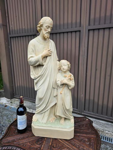 Antique chalkware saint - xl, 34"