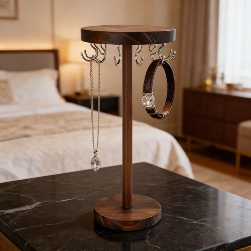 Solid wood necklace holder - necklace,