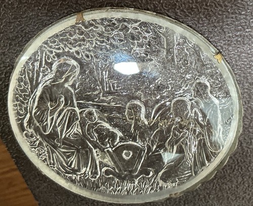 Antique intaglio glass angel - antique,