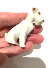 Vintage Wire Haired Fox Terrier Porcelain Figurine /  Ornament