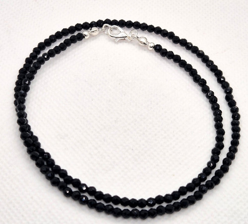 Black faceted crystal beaded - faceted,