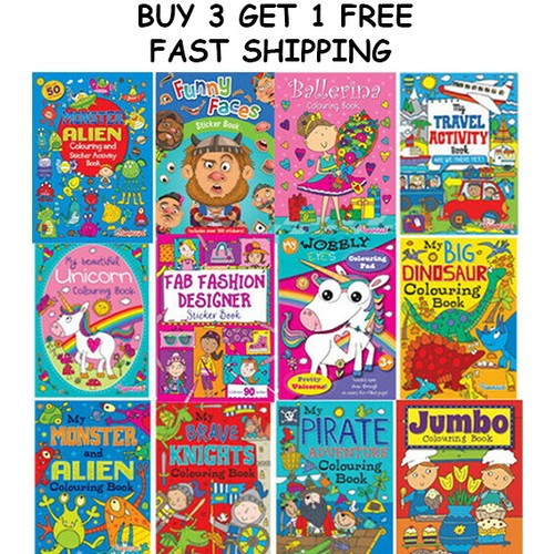 Colouring book sticker books - colouring,