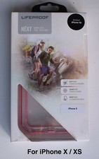 LifeProof NËXT Slim Transparent Shockproof Case with Red Bumper for iPhone X XS