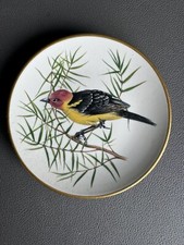 Songbirds of World *Western Tanager” Signed 1981 Franklin Porcelain Small Dish