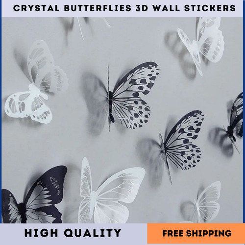 18pcs crystal butterfly - 18pcs, 3d