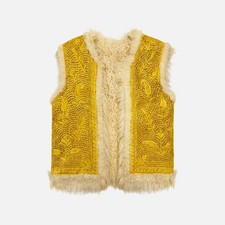 Vintage 60s Yellow Embroidered