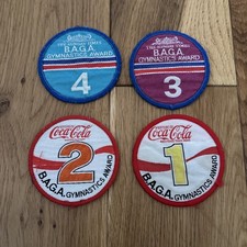 Vintage Gymnastics BAGA Badge Fabric Patch Set 1 2 3 4 Coca Cola Sunday Times