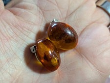 Vintage Amber Coloured Clip-On Earrings