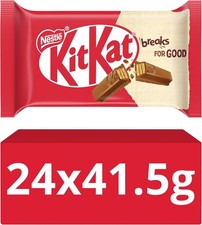 KitKat 4-Finger Milk Chocolate Biscuit Bar | 24x 41.5g Bars | Chocolate