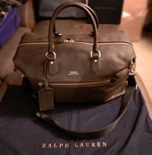 Polo Ralph Lauren Dark Brown Pebbled Leather Holdall Bag Duffel Bag RRP £545