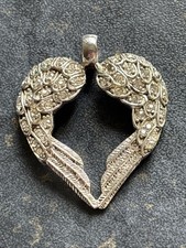 Retired Thomas Sabo Glam & Soul Sterling Silver Feather Angel Wing Heart Pendant