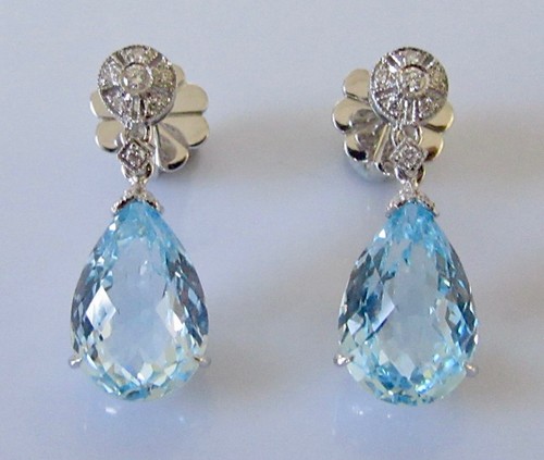 Gold diamond earrings - gold, 18ct