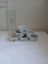 Vintage Pillivuyt Porcelain  Ramekin Dish x 6 Made In France Blackberry Design 
