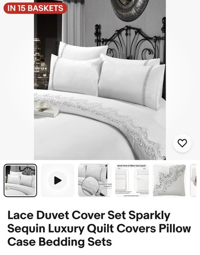 Lace duvet cover set sparkly - lace,