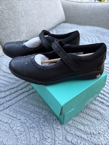 Clarks girls black leather - girls,