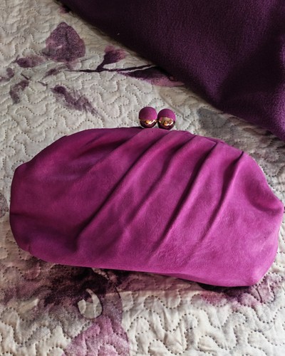 Bennet purple suede - suede, clutch