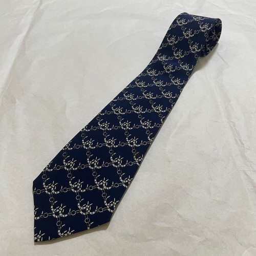 Hermes navy silk tie made - hermes, in