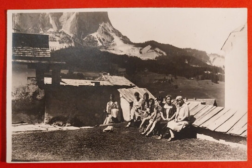 Postcard dolomites family - postcard, on