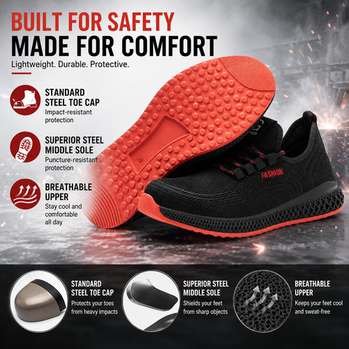 Mens safety trainers black - safety,