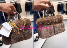 ZARA WOMAN NWT FW25 FAUX FUR RIGID BAG BROWN 6607/610/700