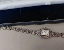 Vintage Style Marcasite Costume Jewelry Lady's Watch