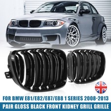 2X Gloss Black Front Kidney Grill Grille For BMW E81 E82 E87  1 Series 08-13 LCI